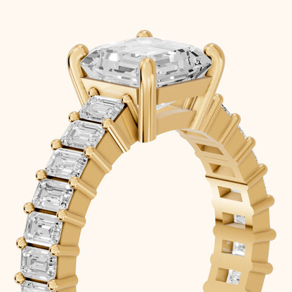 Mallory Shared Prong Asscher Diamond Engagement Ring in Yellow Gold - slant-view.webp