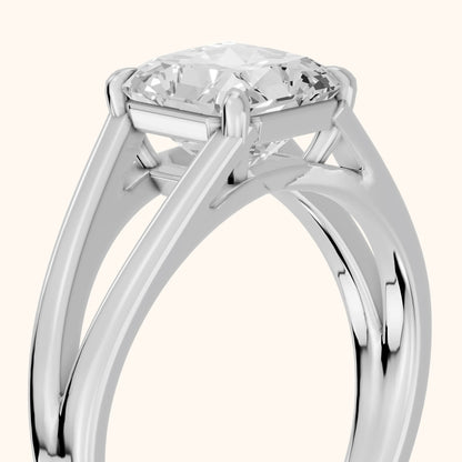 Giselle Solitaire Split Shank Radiant Diamond Engagement Ring in Platinum - slant-view.webp