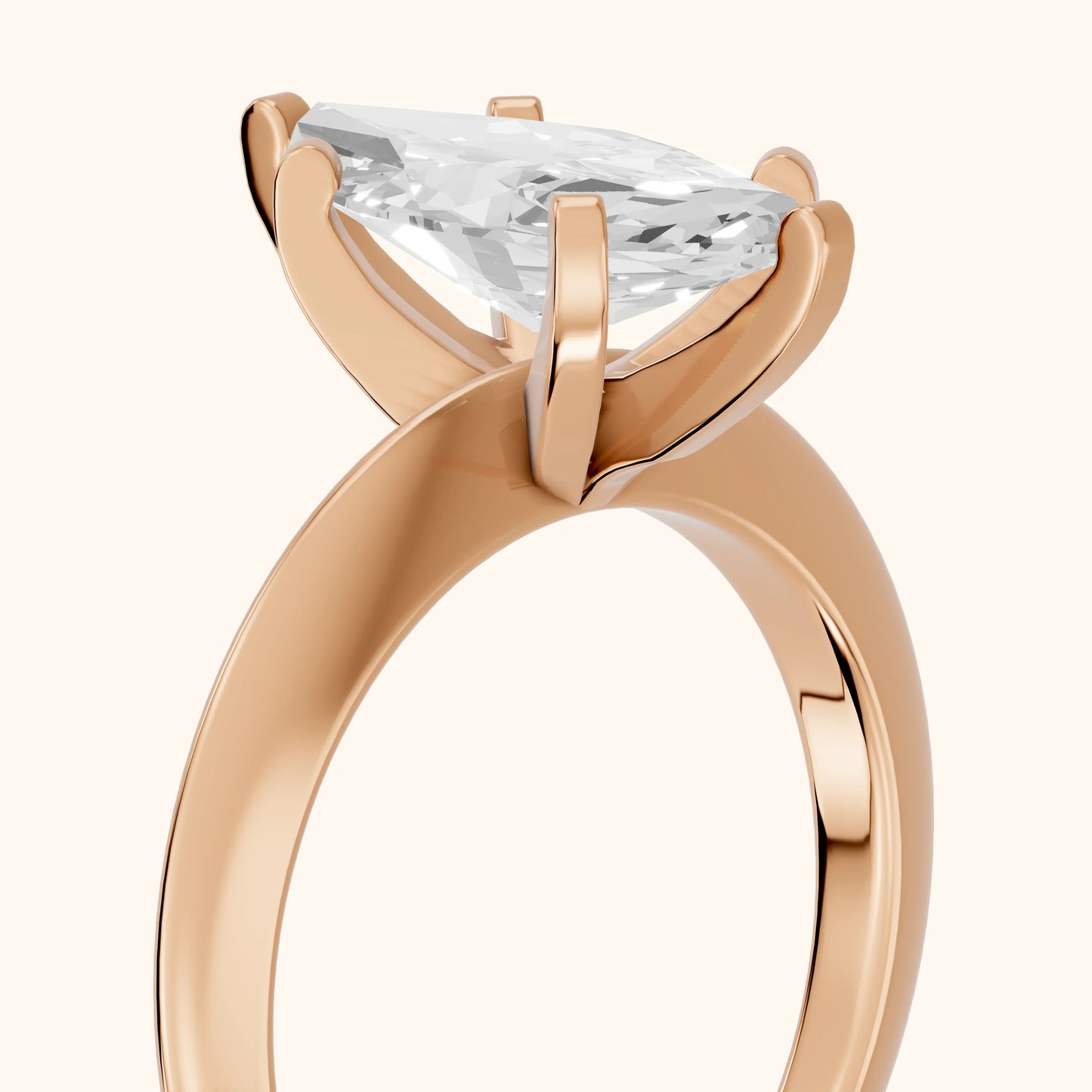 Amira Six-Prong Solitaire Marquise Diamond Engagement Ring in Rose Gold - slant-view.webp