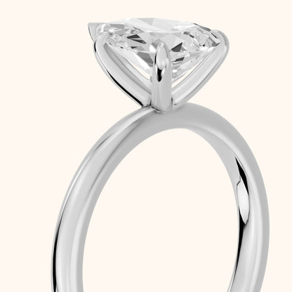 Susan Solitaire Pear Diamond Engagement Ring in Platinum - slant-view.webp