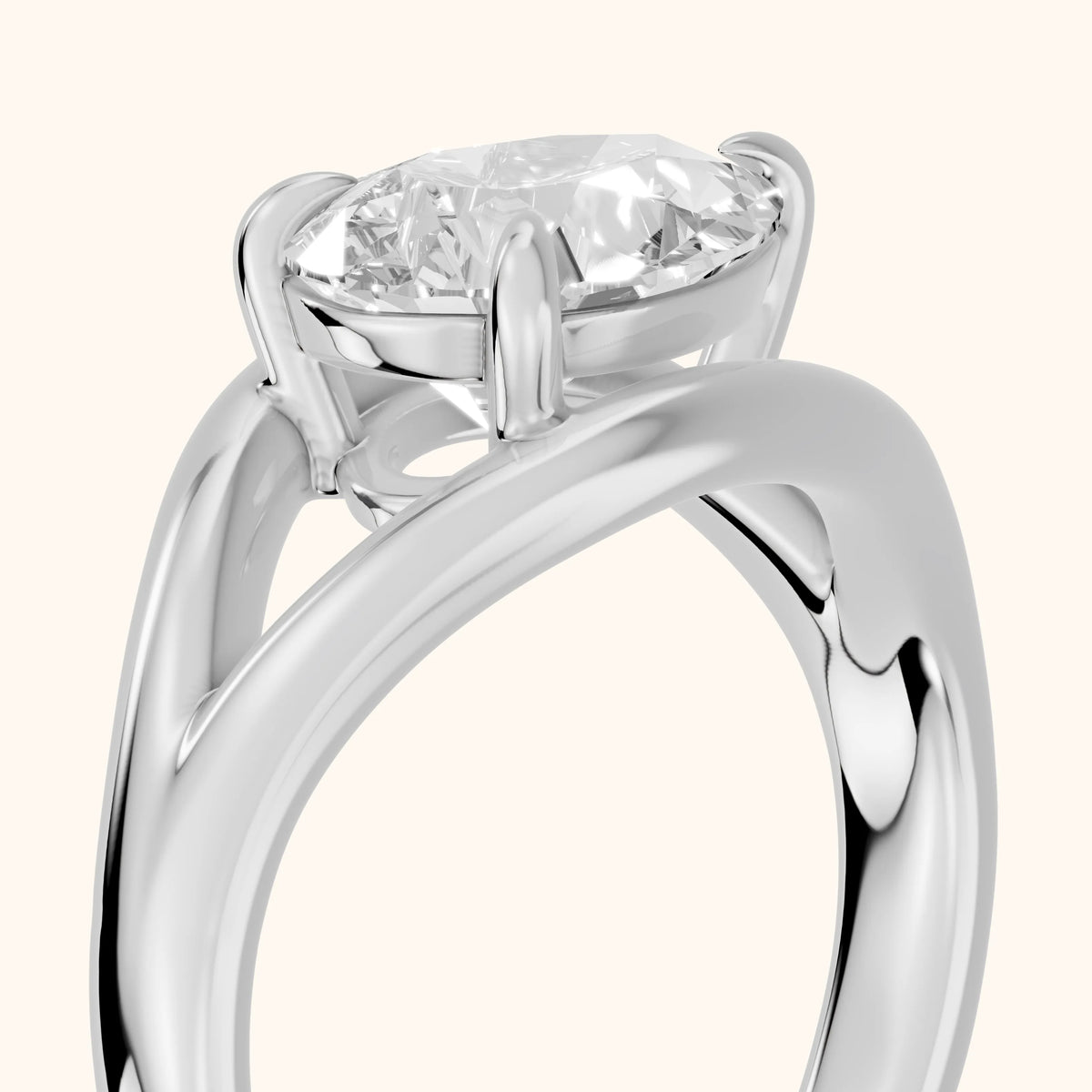 Madeleine Split Shank Pear Diamond Engagement Ring in Platinum - slant-view.webp