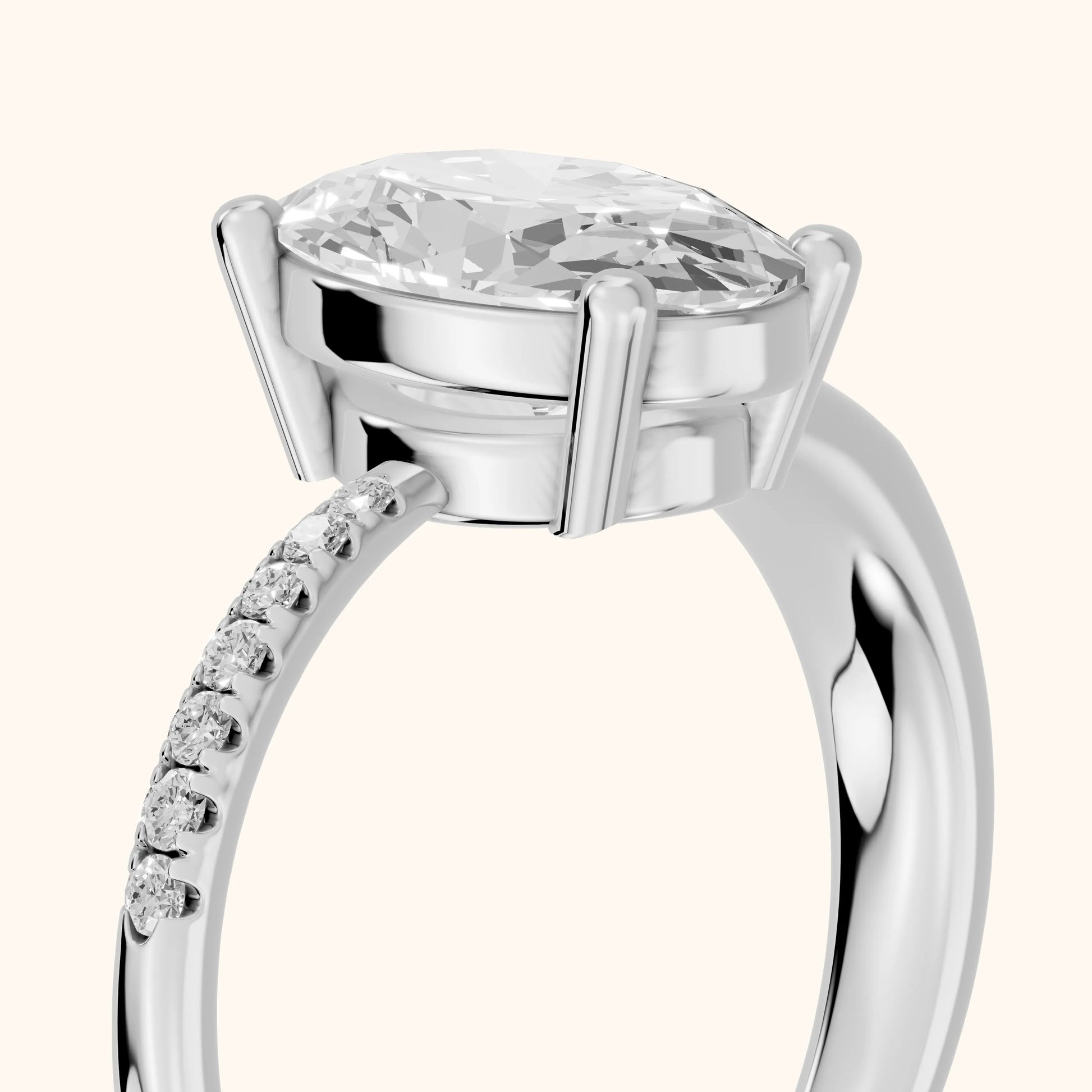 Rosie Solitaire Basket Oval Diamond Engagement Ring in Platinum - slant-view.webp