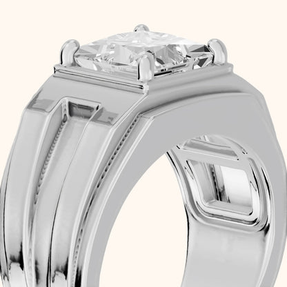 Greer Step Edge Solitaire Princess Diamond Engagement Ring in Platinum - slant-view.webp