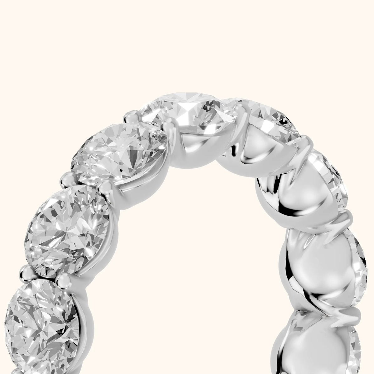 Aditi Claw Prong Round Diamond Eternity Band in Silver - slant-view