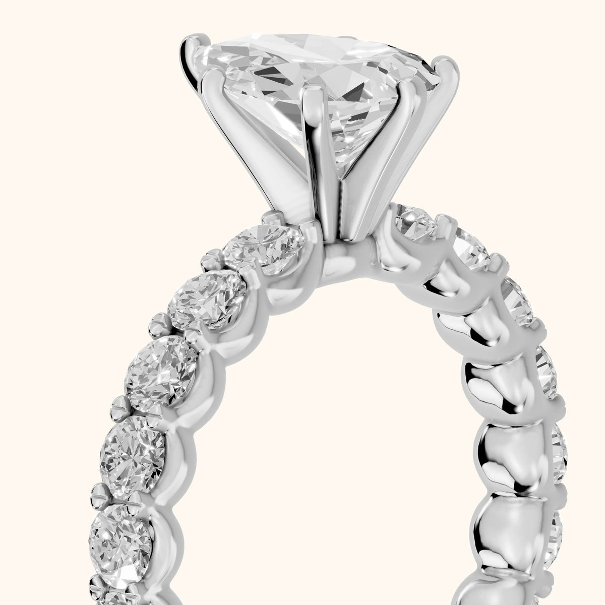 Leta Infinity Pavé Pear Diamond Engagement Ring in Platinum - slant-view.webp
