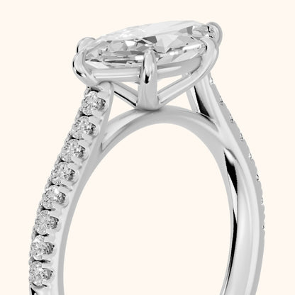 Odelia East-West Pavé Marquise Diamond Engagement Ring in White Gold - slant-view.webp
