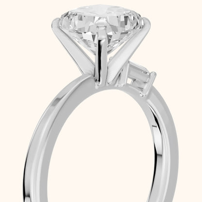 Donatella Baguette Cushion Diamond Engagement Ring in Platinum - slant-view.webp