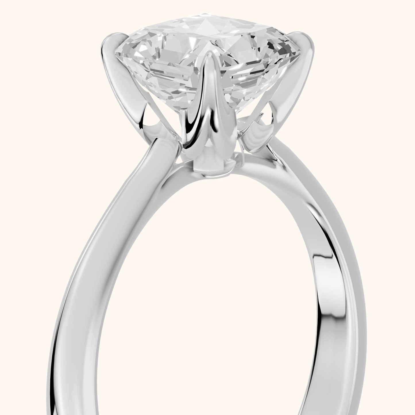 Evie Solitaire Six-Prong Radiant Diamond Engagement Ring in White Gold - slant-view.webp