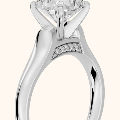 Avril Cathedral Cushion Diamond Engagement Ring in Silver - slant-view.webp