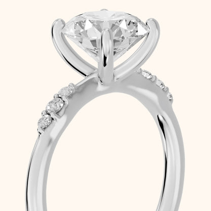 Sheila Pavé Round Diamond Engagement Ring in Silver - slant-view.webp