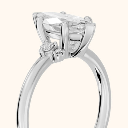 Wynne Cluster Marquise Diamond Engagement Ring in Platinum - slant-view.webp