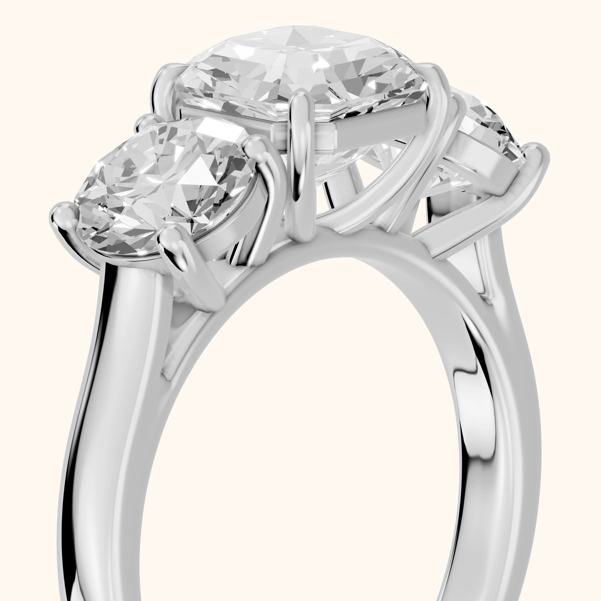 Esme Three-Stone Tapered Asscher Diamond Ring in Platinum - slant-view.webp