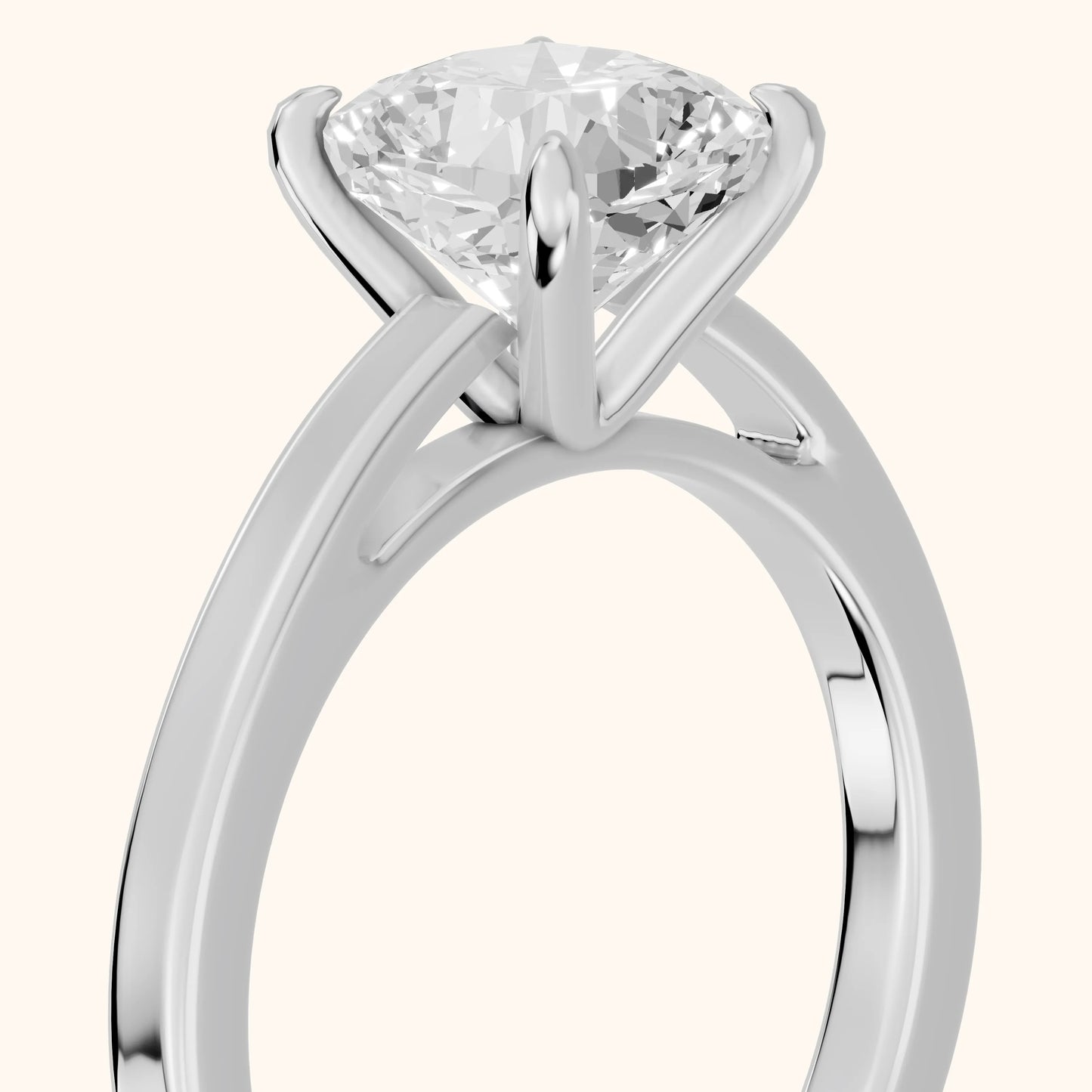 Kaia Solitaire Cushion Diamond Ring in Platinum - slant-view.webp