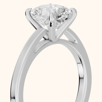 Kaia Solitaire Cushion Diamond Ring in Platinum - slant-view.webp