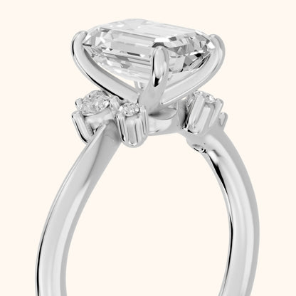 Yvette Bypass Emerald Diamond Engagement Ring in White Gold - slant-view.webp