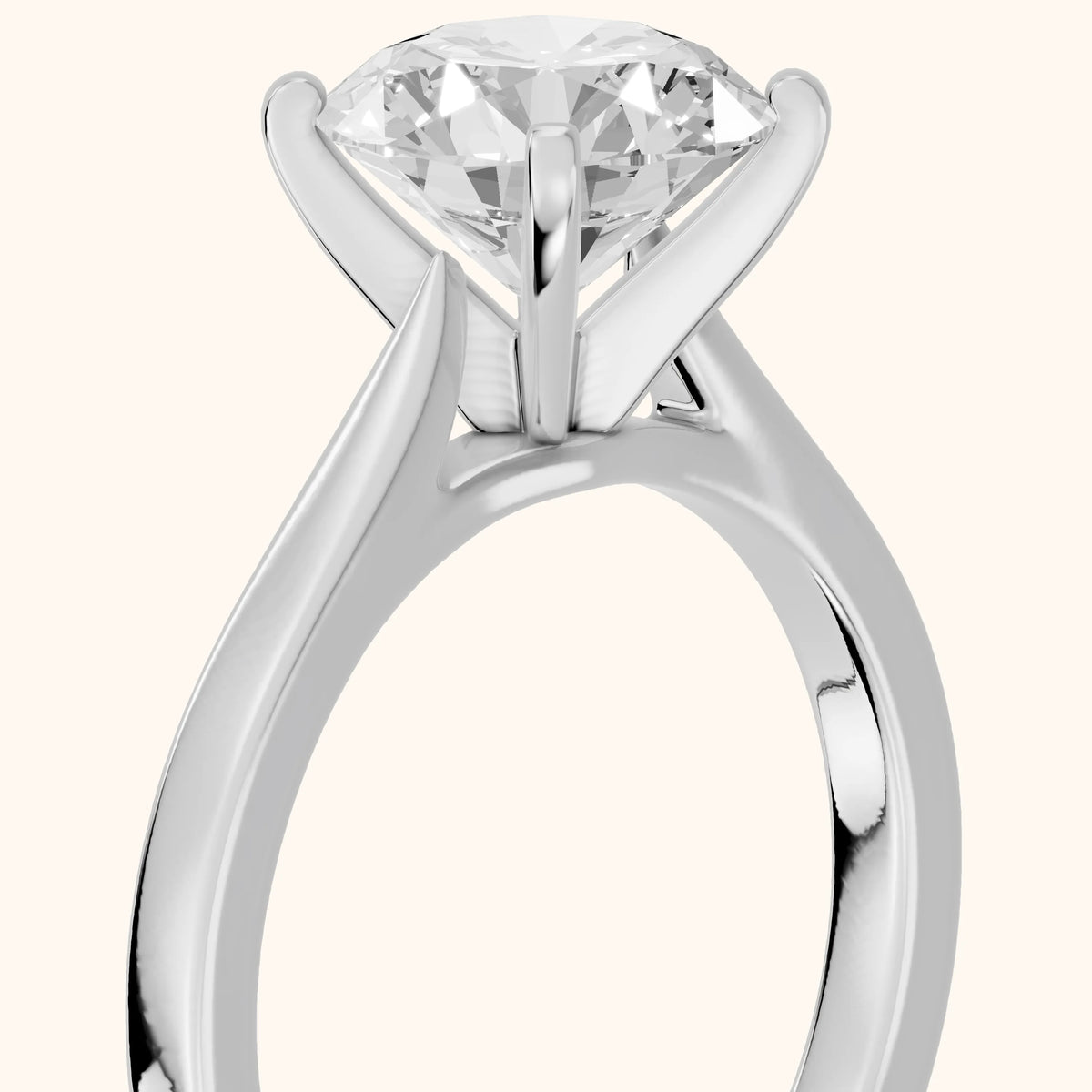 Cicely Solitaire Cathedral Round Diamond Engagement Ring in Platinum - slant-view.webp