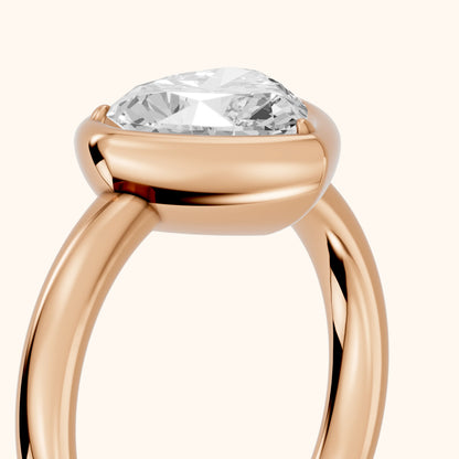 Alina Bezel Solitaire Heart Diamond Ring in Rose Gold - slant-view.webp
