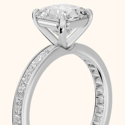 Brielle Channel Set Solitaire Radiant Diamond Ring in White Gold - slant-view.webp