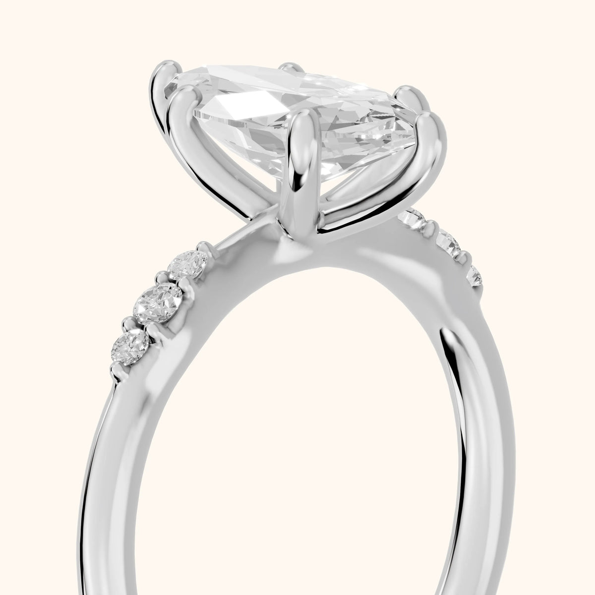 Sheila Pavé Marquise Diamond Engagement Ring in Silver - slant-view.webp