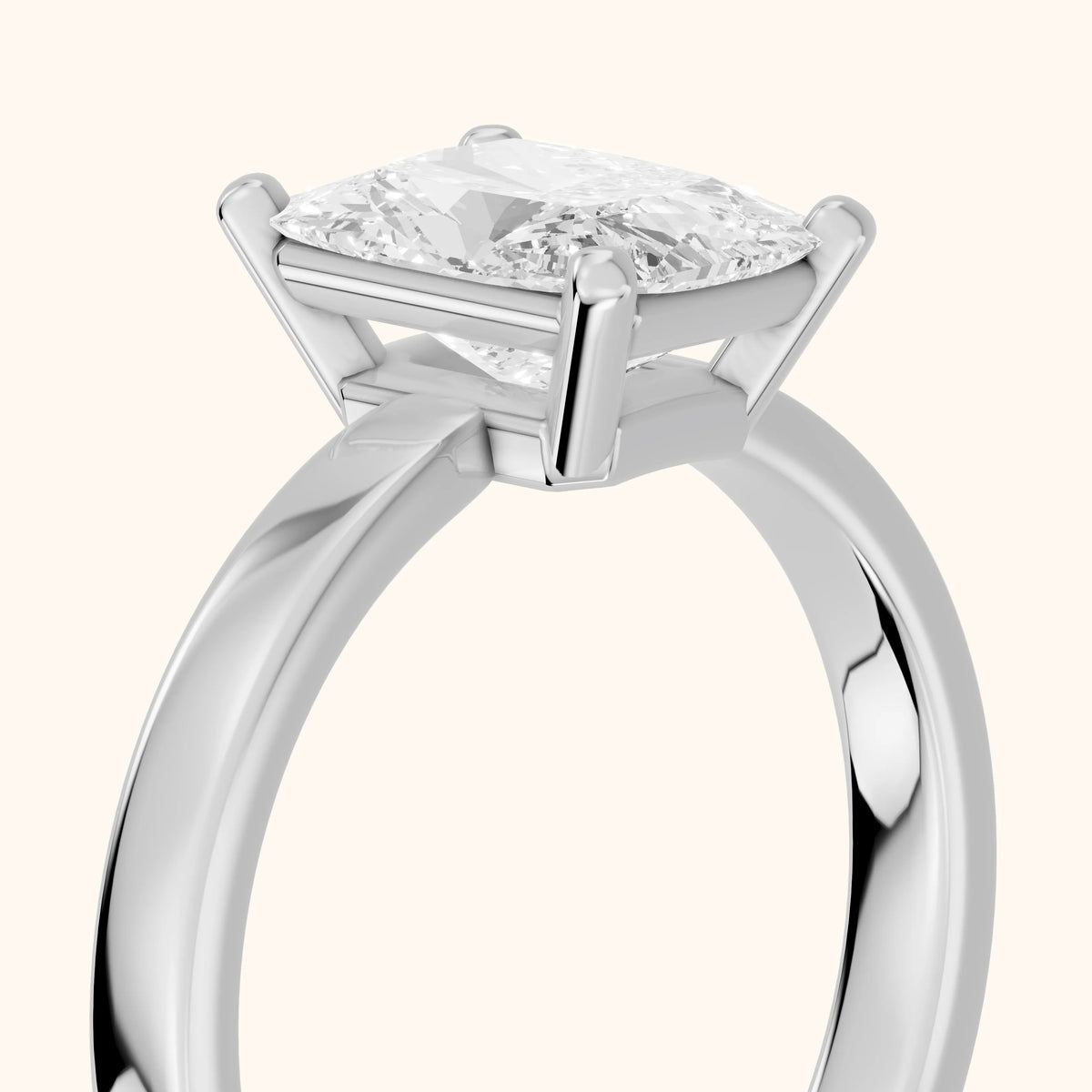 Delia Solitaire Radiant Diamond Engagement Ring in White Gold - slant-view.webp