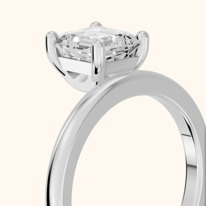 Maisie Four Prong Solitaire Asscher Diamond Engagement Ring in White Gold - slant-view.webp