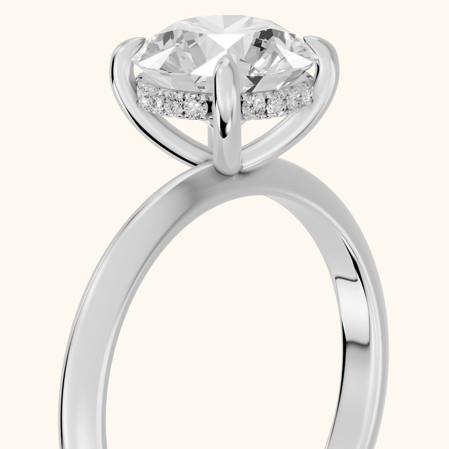 Amaya Hidden Halo Round Diamond Ring in Platinum - slant-view.webp