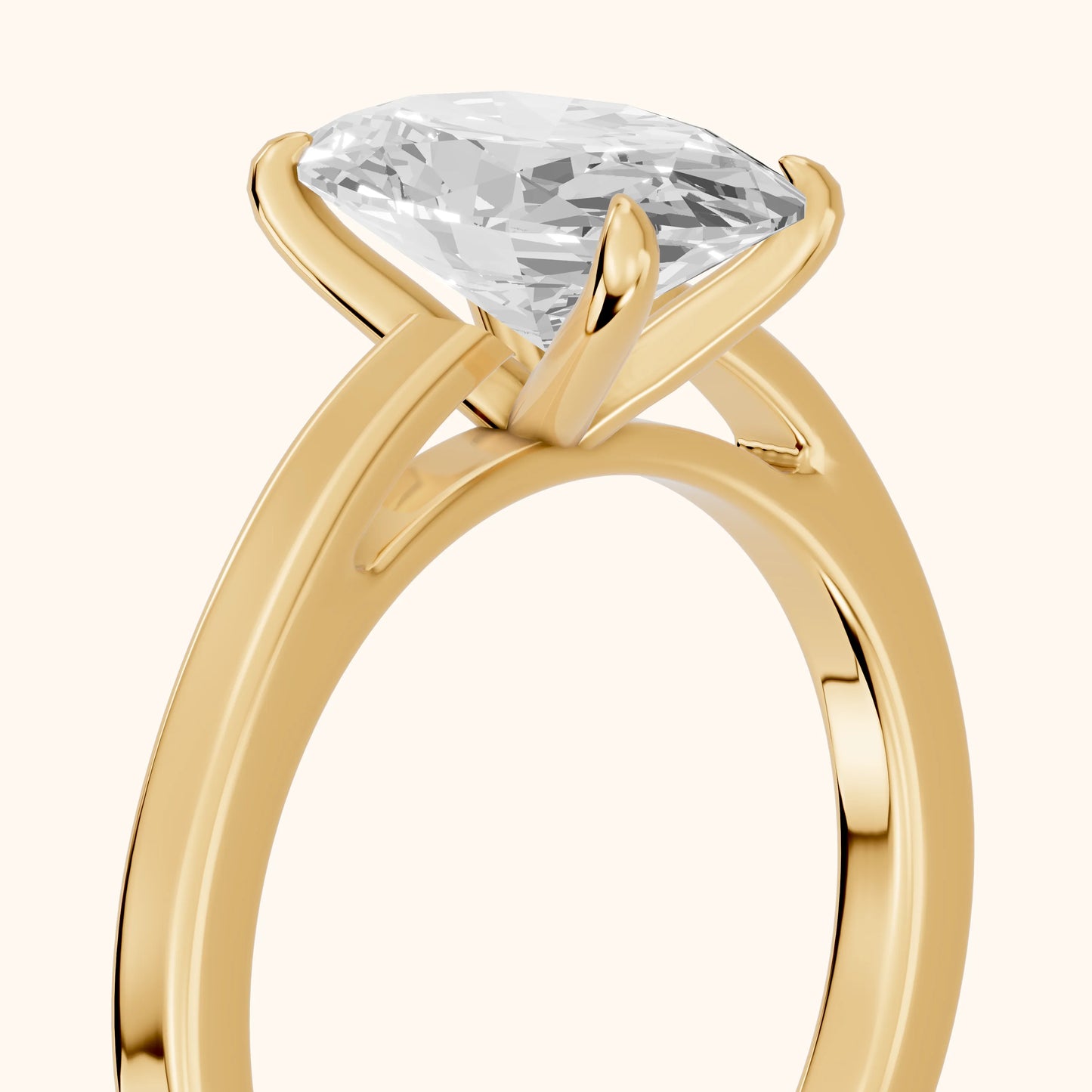 Kaia Solitaire Oval Diamond Ring in Yellow Gold - slant-view.webp