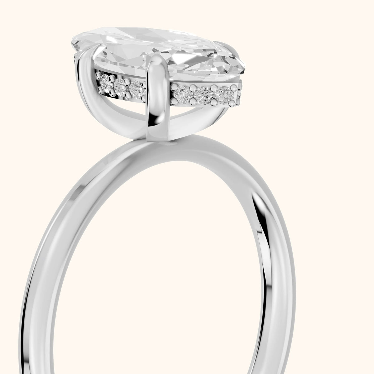 Charlotte Charm Solitaire Marquise Diamond Engagement Ring in Platinum - slant-view.webp
