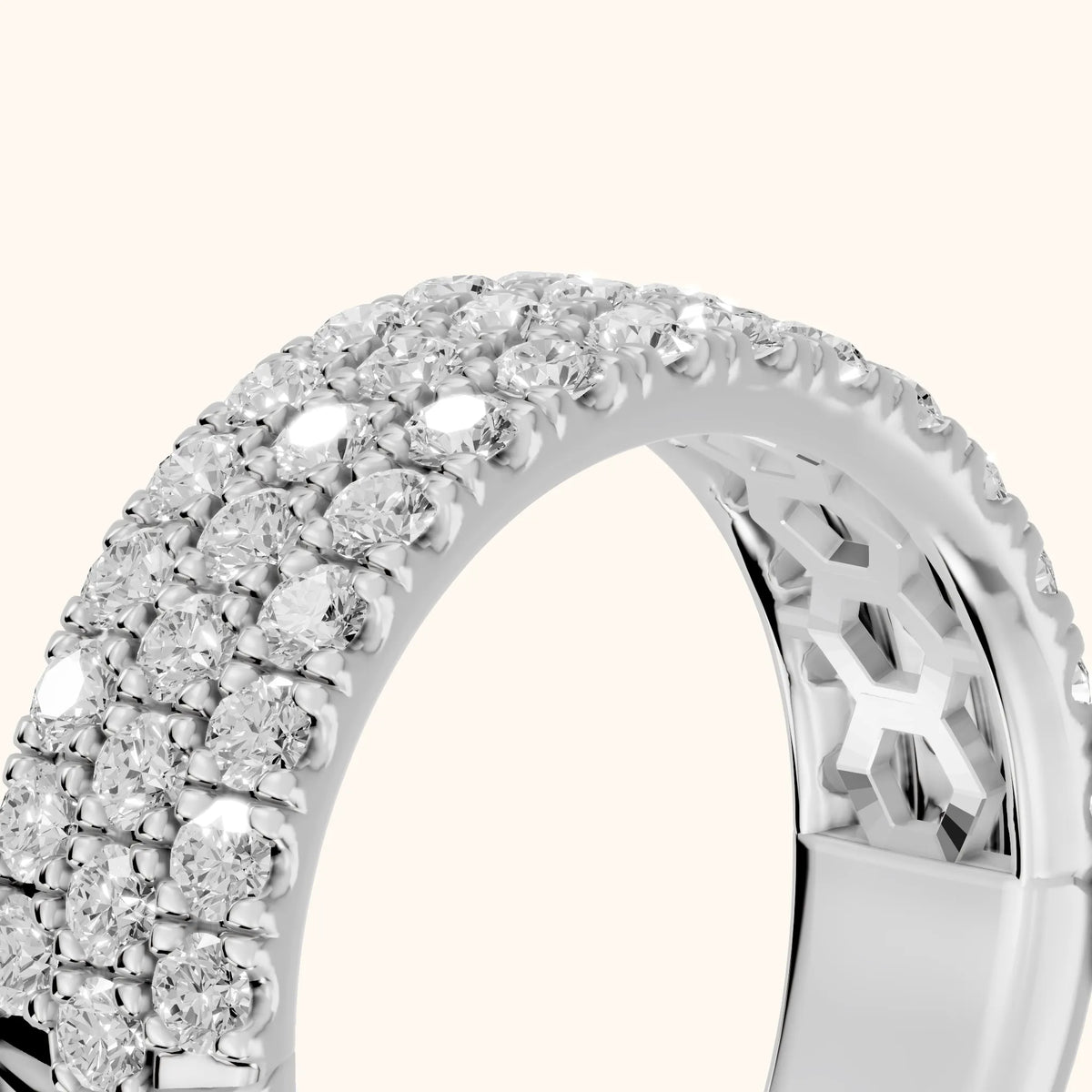 Fiona Pavé Round Diamond Anniversary Ring in White Gold - slant-view