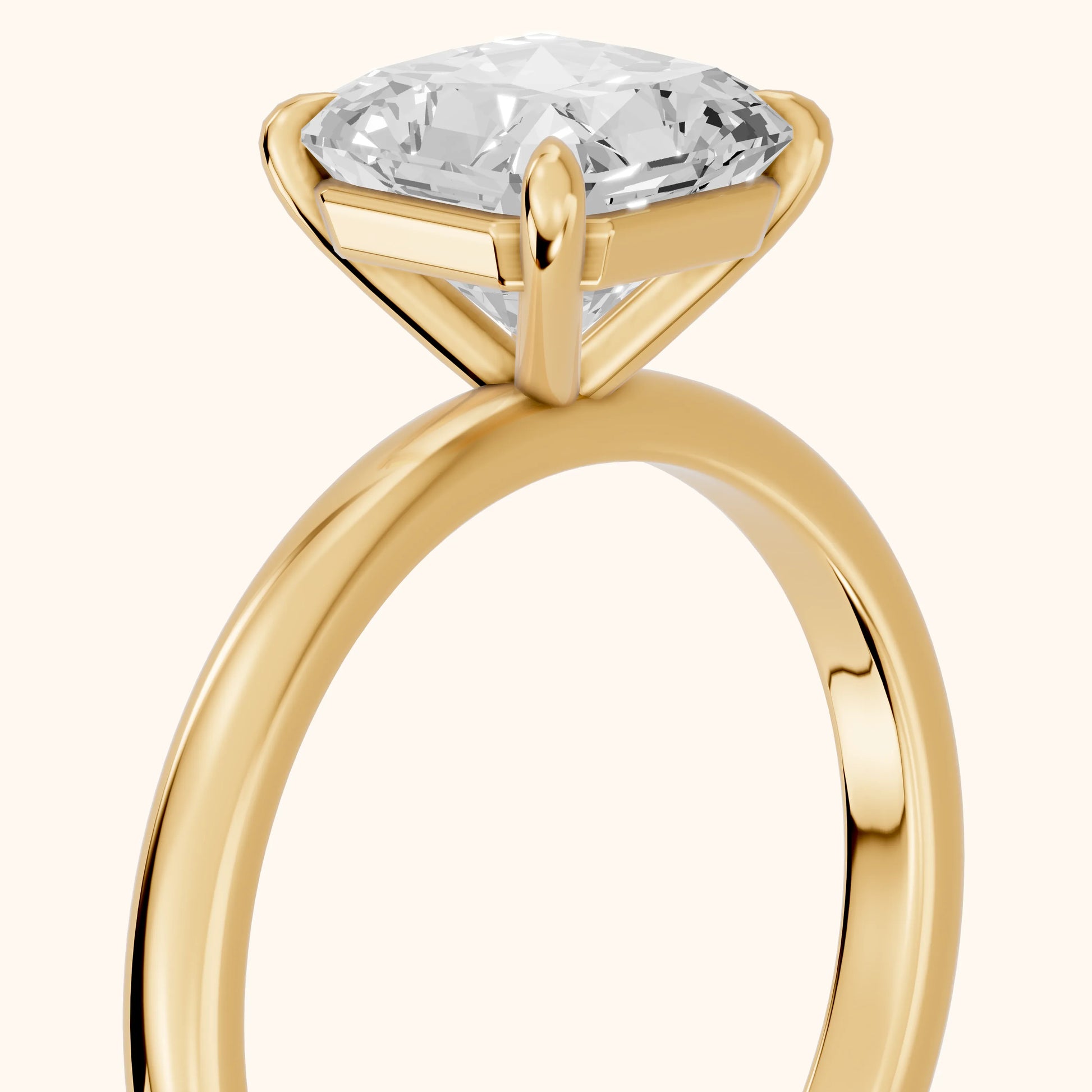 Lyla Petite Solitaire Radiant Diamond Engagement Ring in Yellow Gold - slant-view.webp