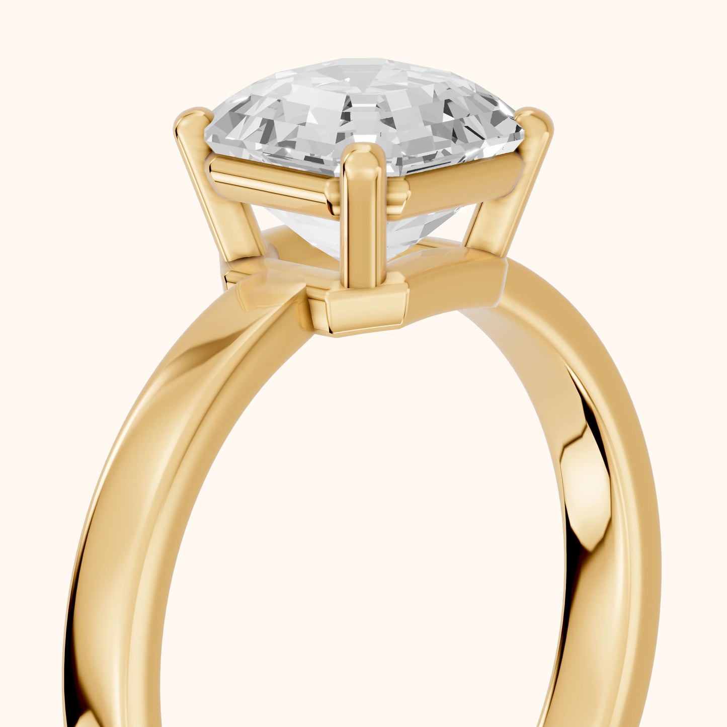 Delia Solitaire Asscher Diamond Engagement Ring in Yellow Gold - slant-view.webp