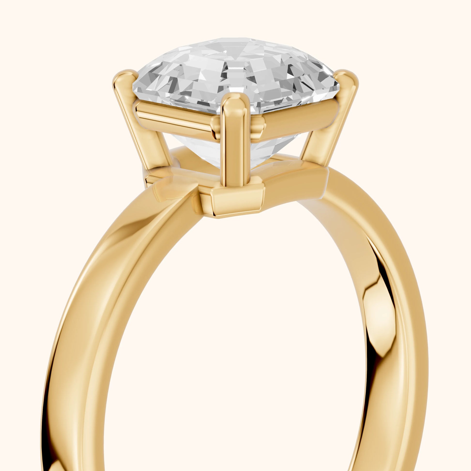 Delia Solitaire Asscher Diamond Engagement Ring in Yellow Gold - slant-view.webp