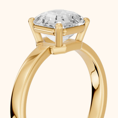 Delia Solitaire Asscher Diamond Engagement Ring in Yellow Gold - slant-view.webp