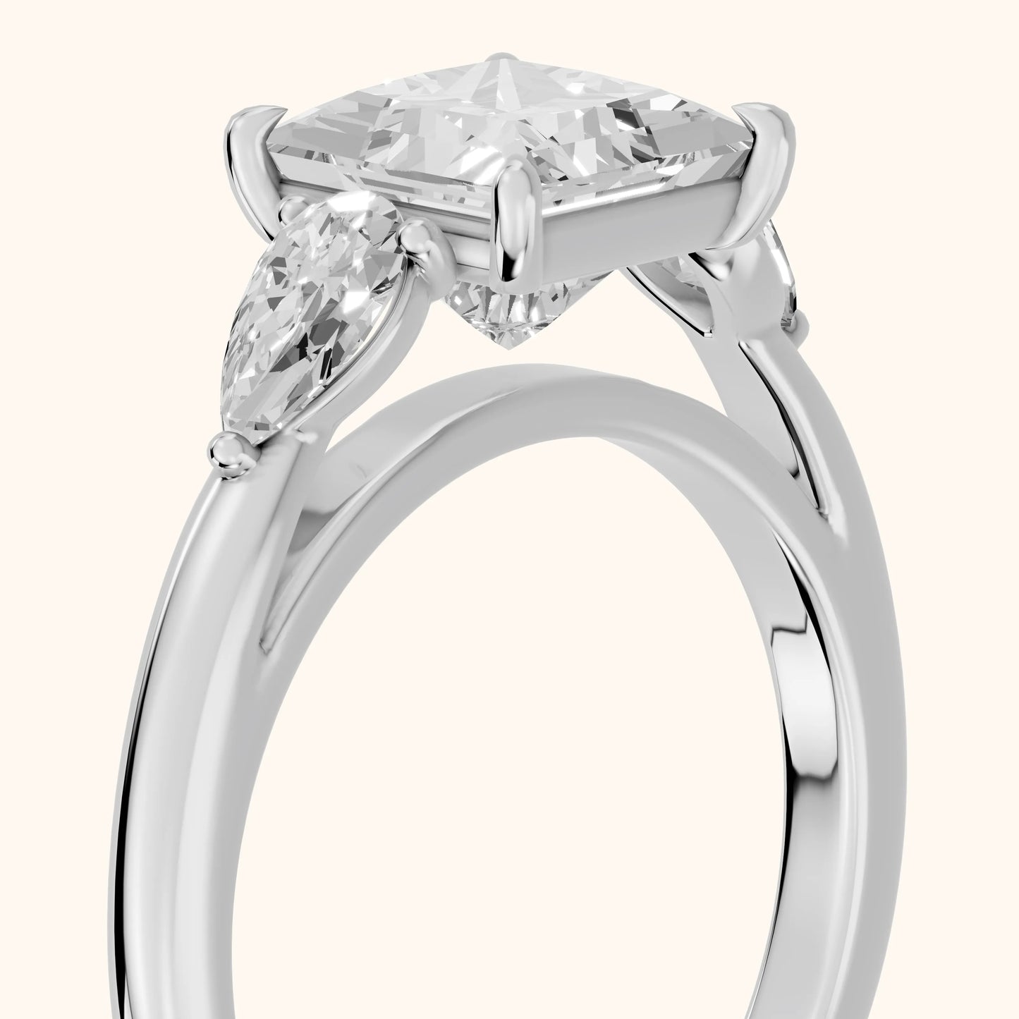 Phoebe Three-Stone Princess Diamond Ring in Silver - slant-view.webp