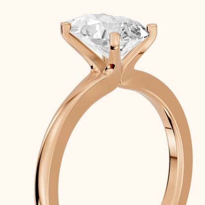 Matilda Cathedral Solitaire Pear Diamond Engagement Ring in Rose Gold - slant-view.webp