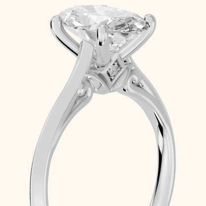 Isabel Knife Edge Oval Diamond Engagement Ring in Platinum - slant-view.webp