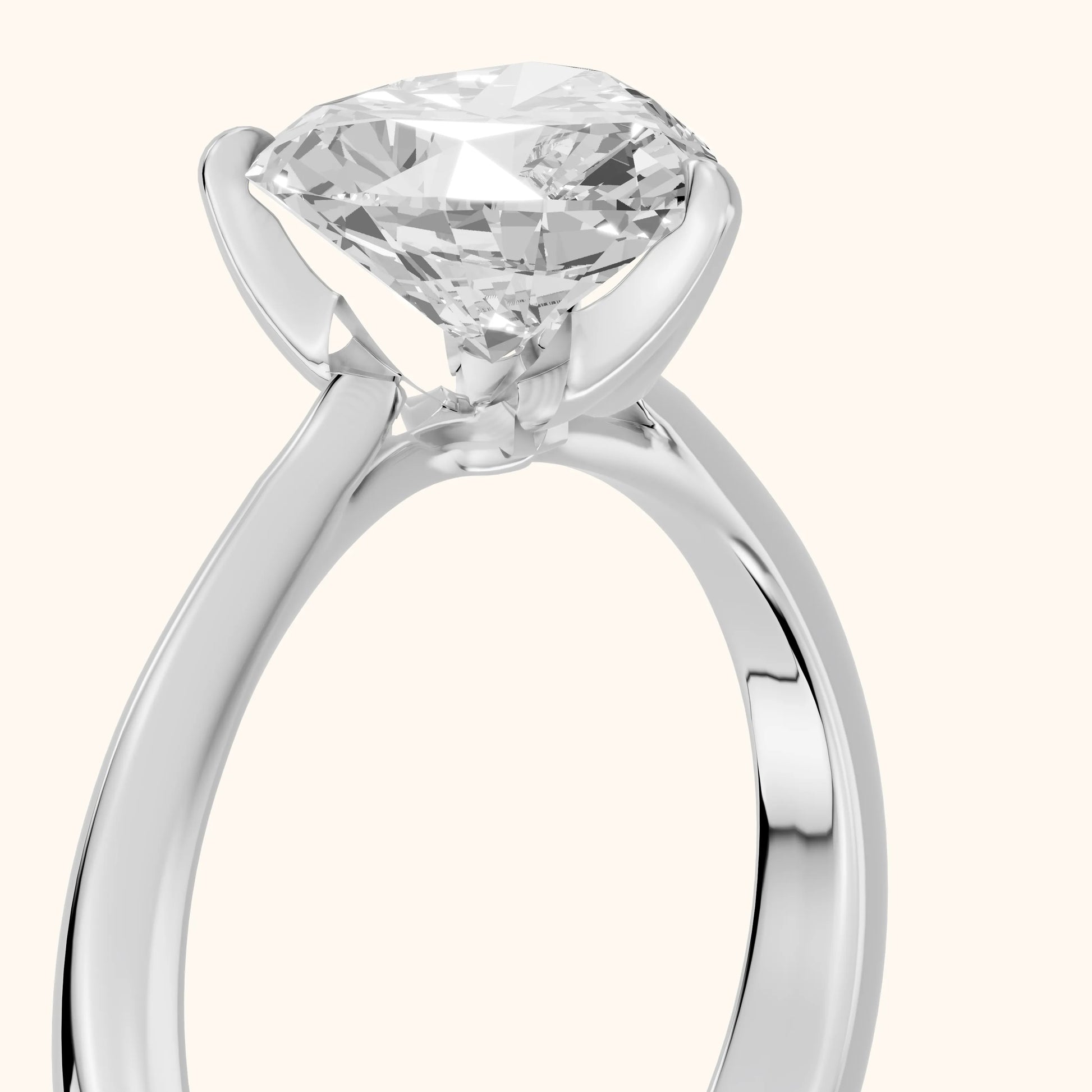 Evie Solitaire Six-Prong Heart Diamond Engagement Ring in White Gold - slant-view.webp