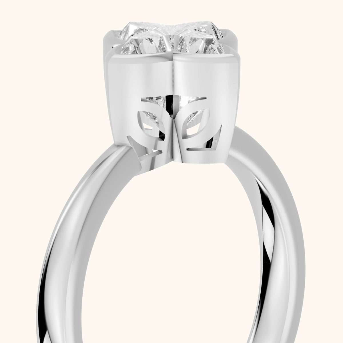 Millie Bezel Solitaire Lily Diamond Engagement Ring in White Gold - slant-view.webp