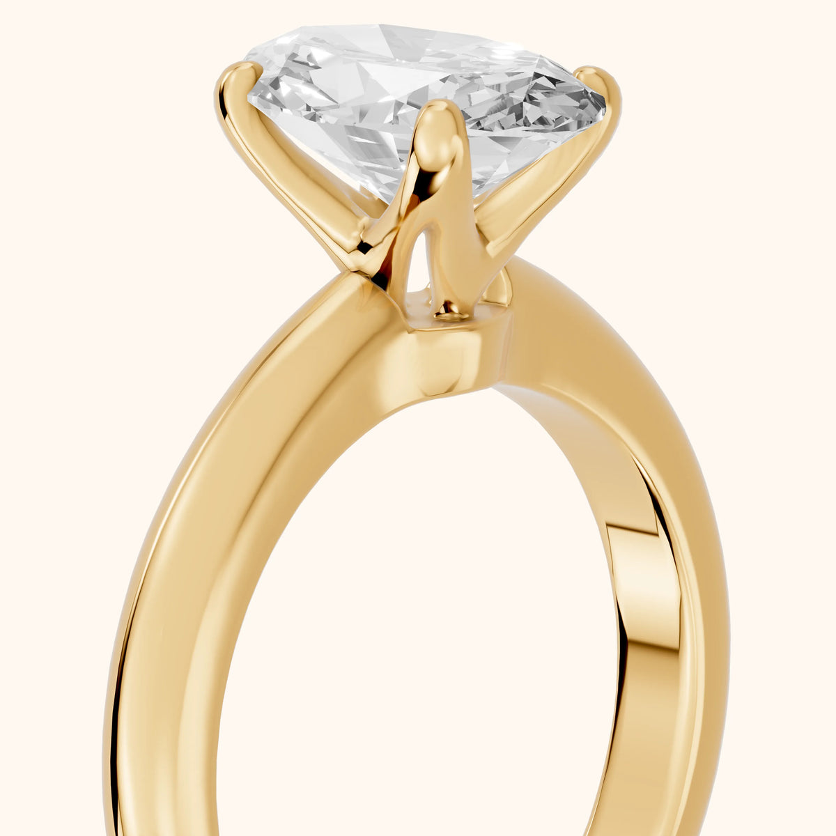 Clementine Solitaire Oval Diamond Engagement Ring in Yellow Gold - slant-view.webp