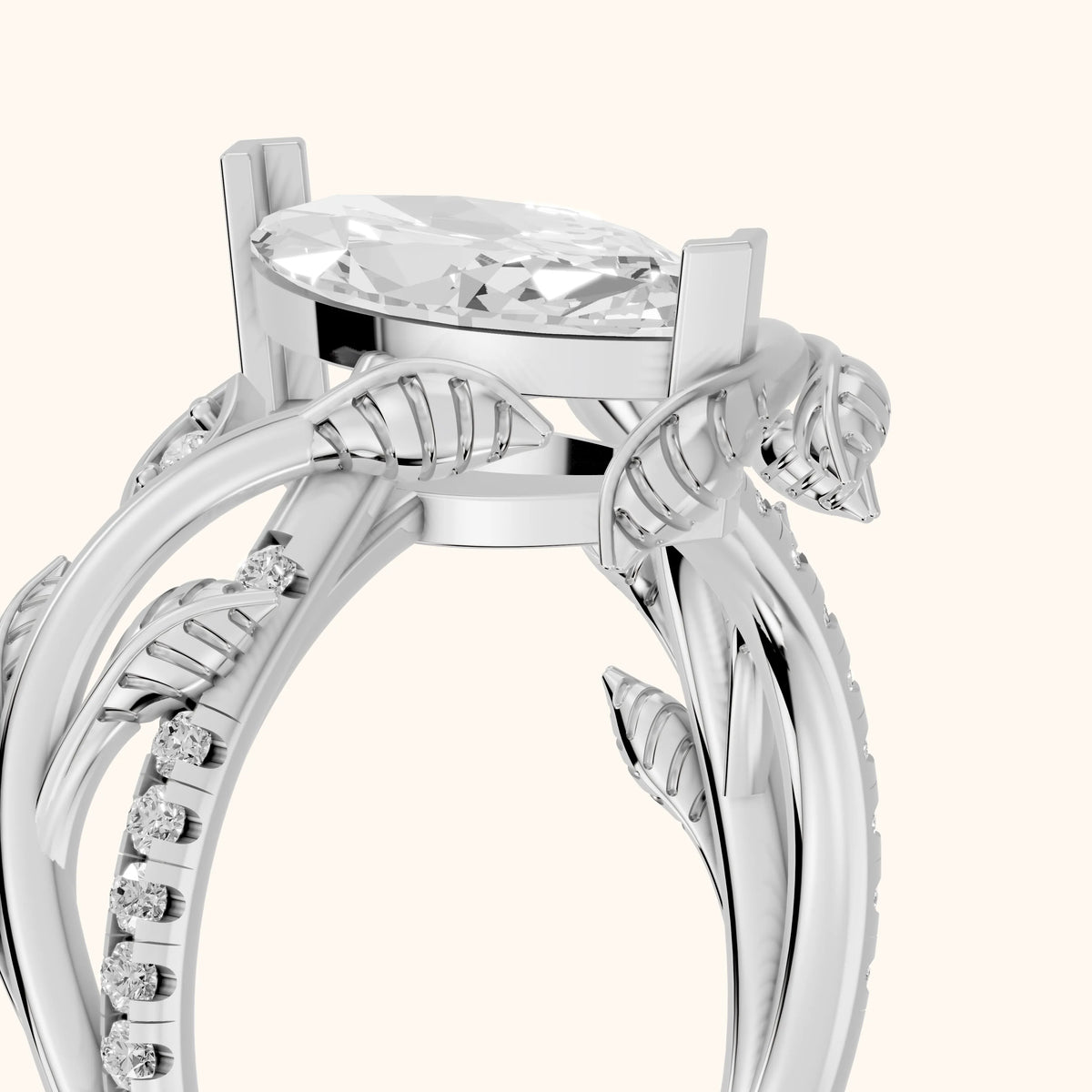 Solana Vine Bypass Marquise Diamond Engagement Ring in White Gold - slant-view.webp