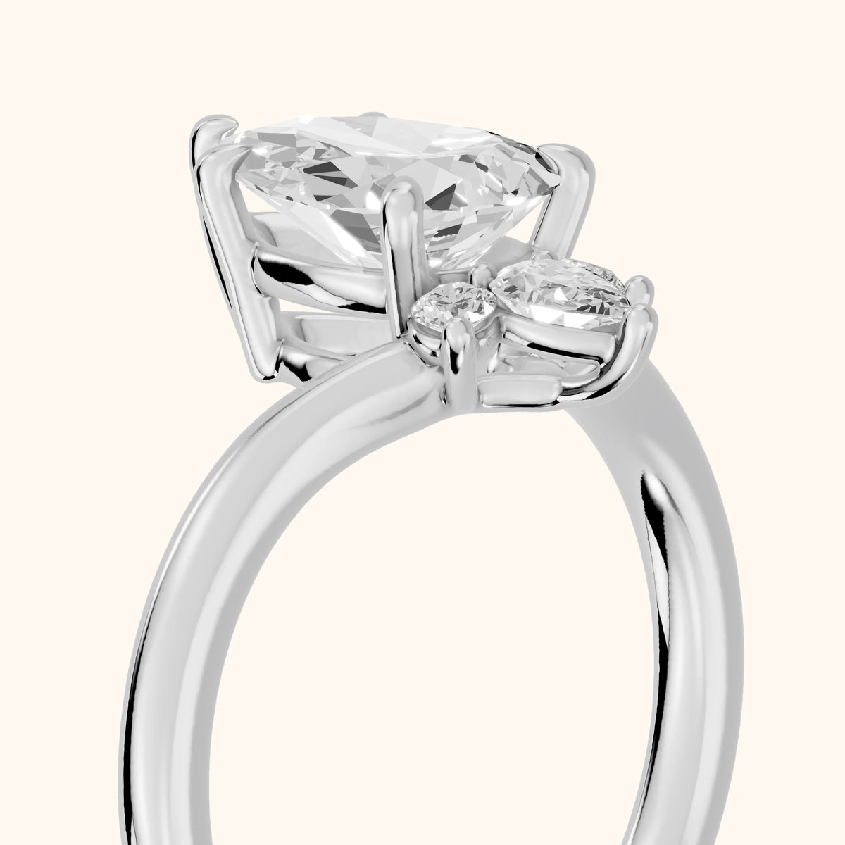 Isadora Bypass Cluster Pear Diamond Engagement Ring in White Gold - slant-view.webp