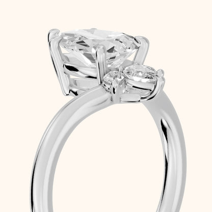 Isadora Bypass Cluster Pear Diamond Engagement Ring in White Gold - slant-view.webp