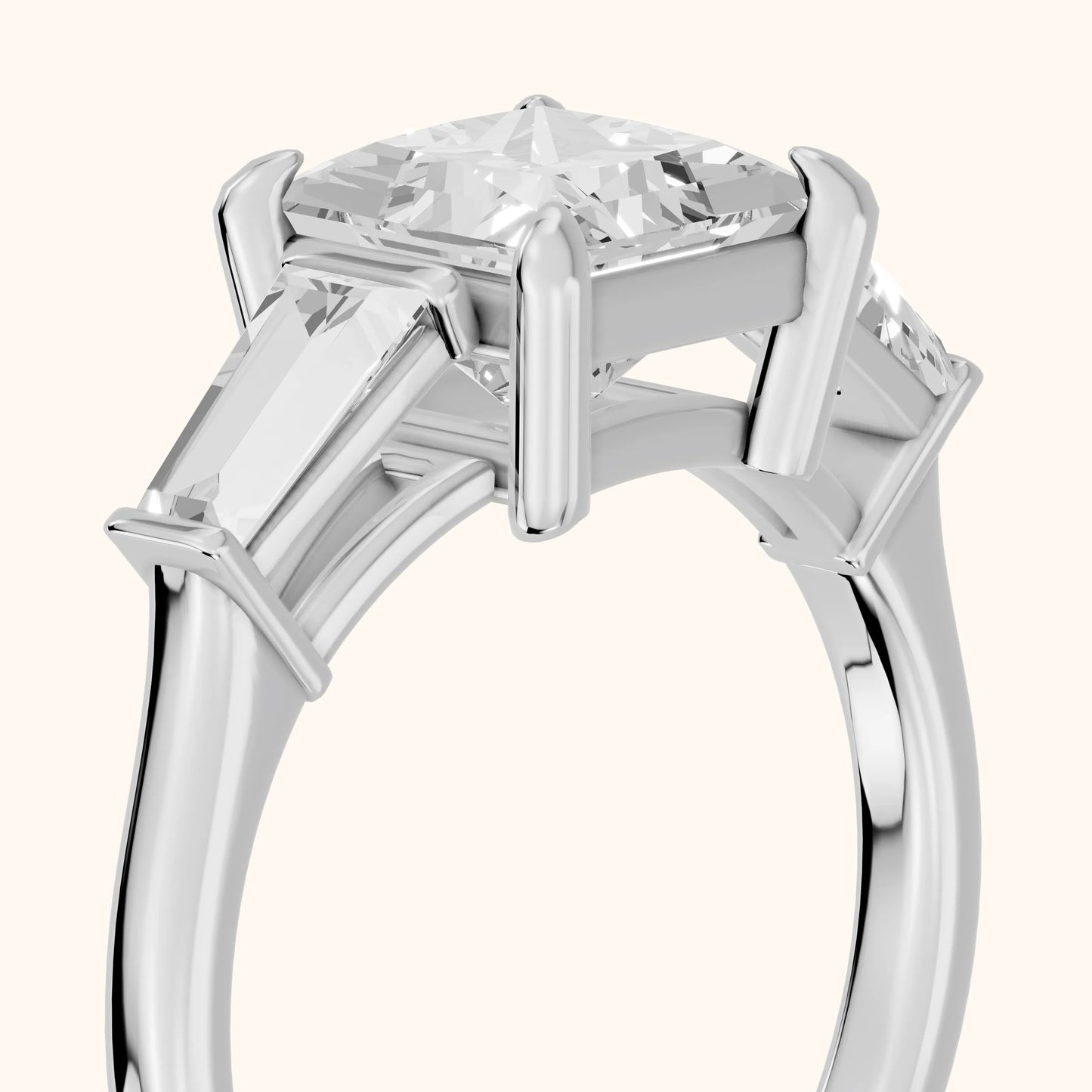 Layla Tapered Baguette Princess Diamond Ring in Platinum - slant-view.webp