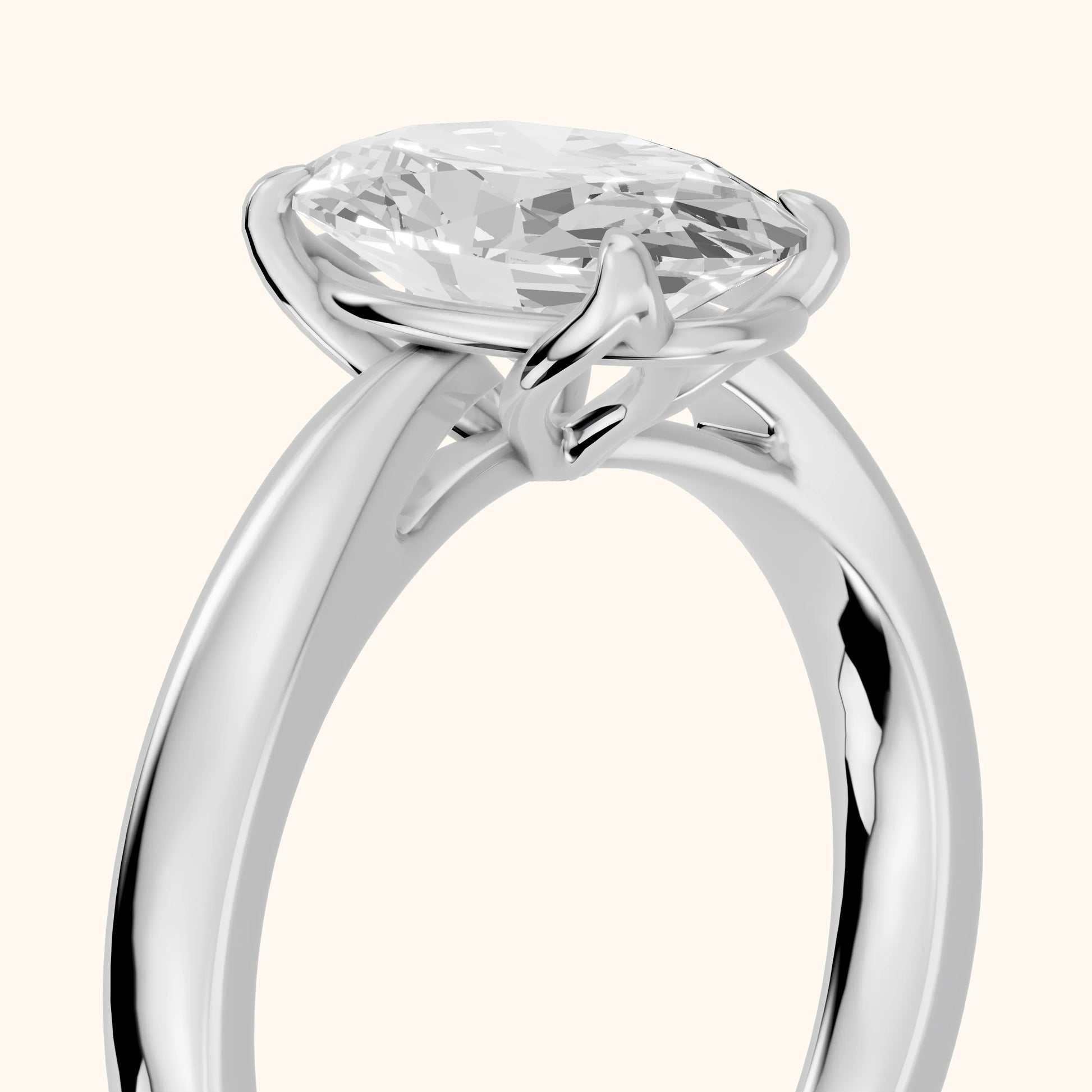 Lucia Solitaire Six-Prong Oval Diamond Engagement Ring in White Gold - slant-view.webp