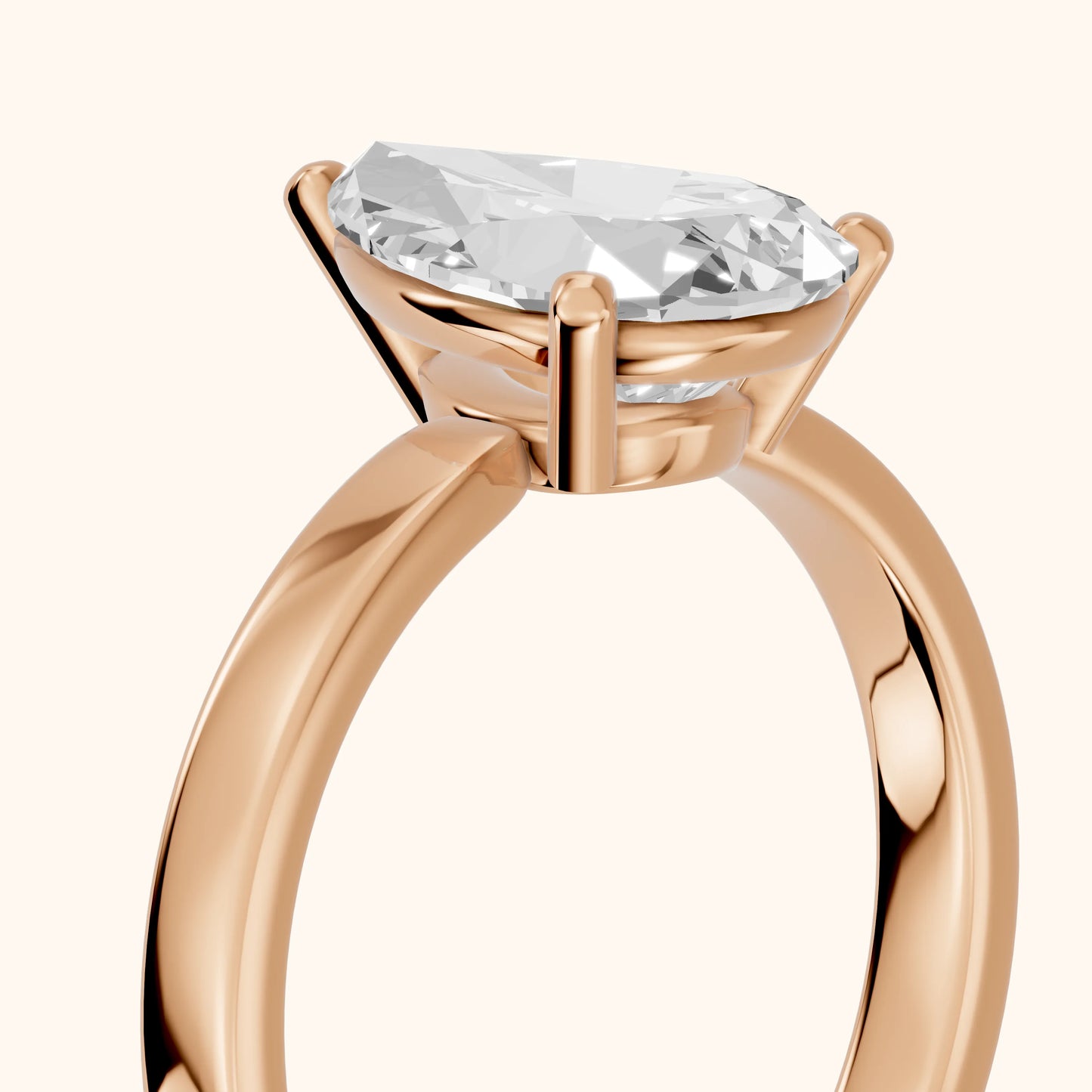 Delia Solitaire Pear Diamond Engagement Ring in Rose Gold - slant-view.webp