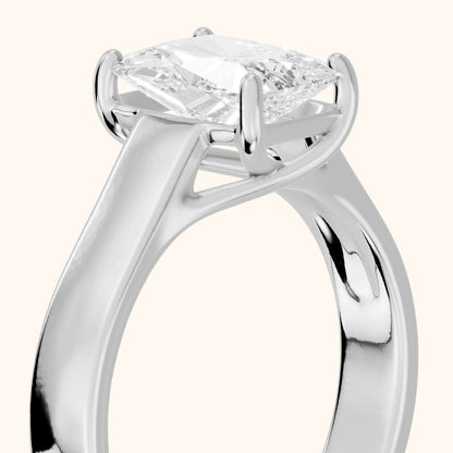 Bristol Trellis Solitaire Radiant Diamond Engagement Ring in White Gold - slant-view.webp