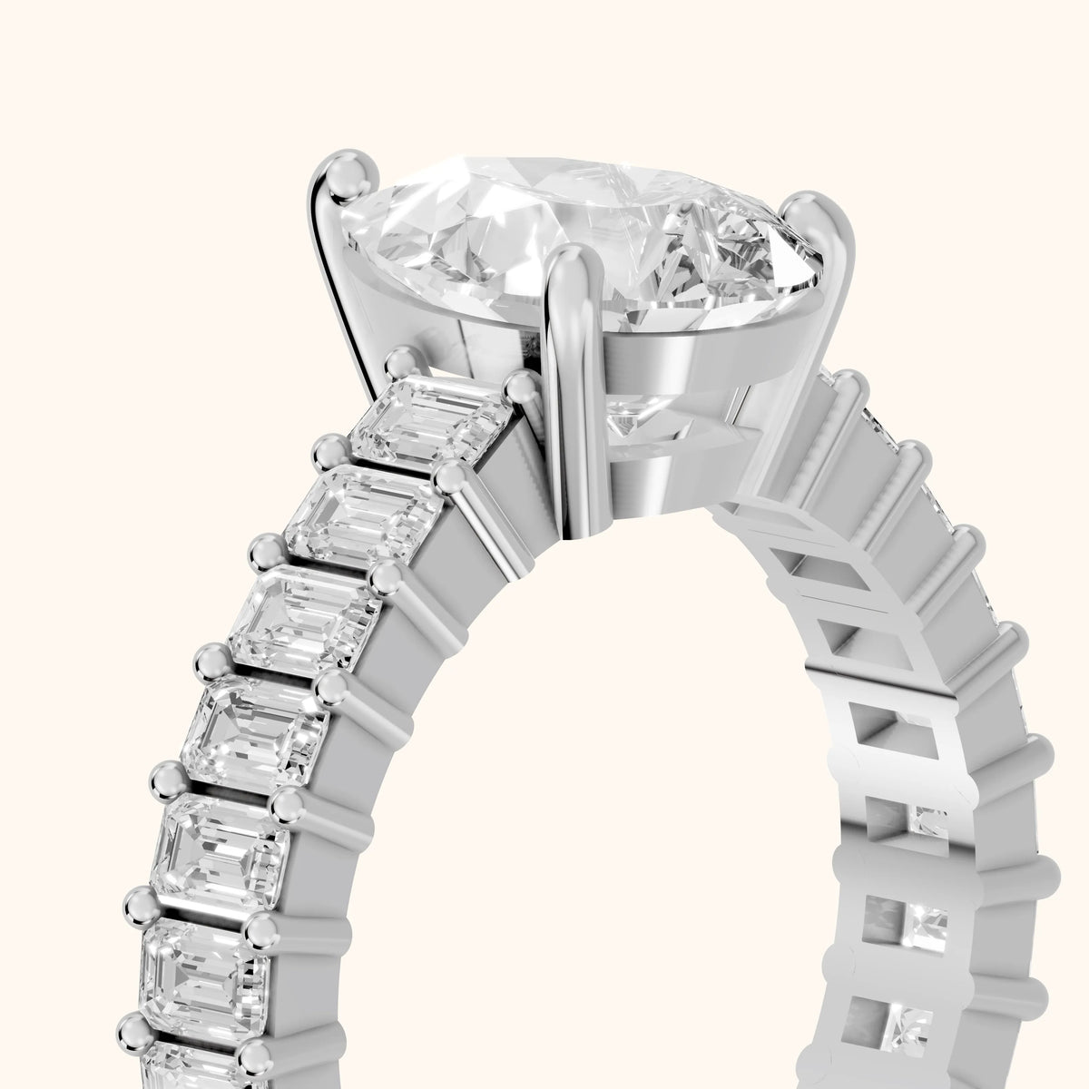 Mallory Shared Prong Pear Diamond Engagement Ring in Platinum - slant-view.webp