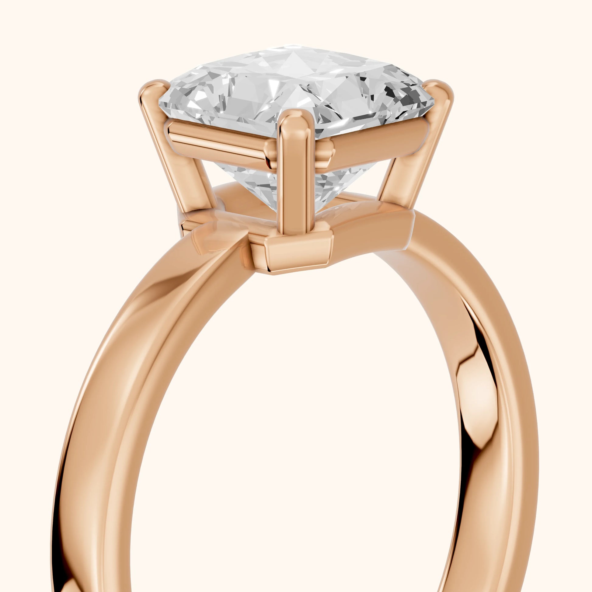 Delia Solitaire Radiant Diamond Engagement Ring in Rose Gold - slant-view.webp
