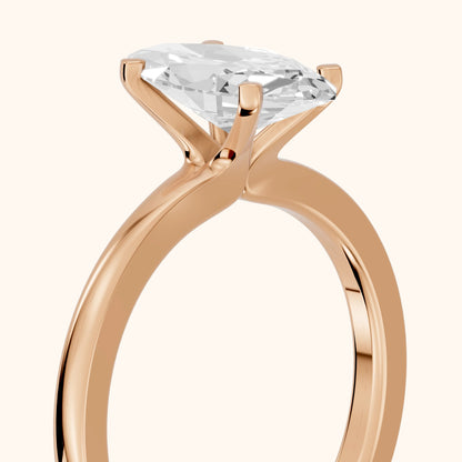 Matilda Cathedral Solitaire Marquise Diamond Engagement Ring in Rose Gold - slant-view.webp