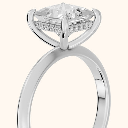 Amaya Hidden Halo Princess Diamond Ring in White Gold - slant-view.webp